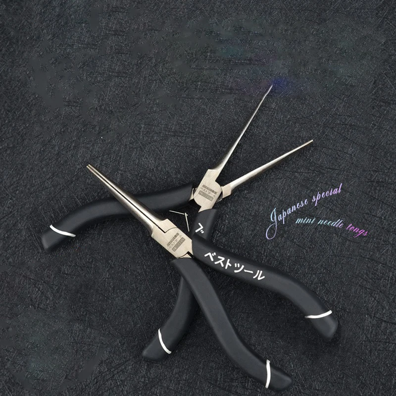 

Мини-игольные плоскогубцы с заостренным ртом, иглообразные плоские плоскогубцы, 5-дюймовые электронные маленькие плоскогубцы ручной работы без зубцов