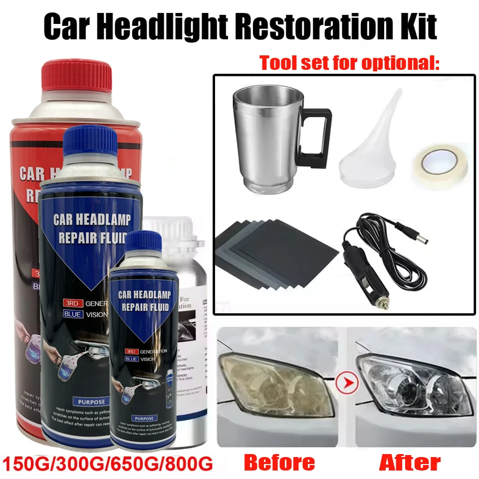 

Car Headlight Restoration Kit Car Accessories Headlight Repair Polish Kit Headlamp Anti-Scratch Detailing Cleaning Maintenance