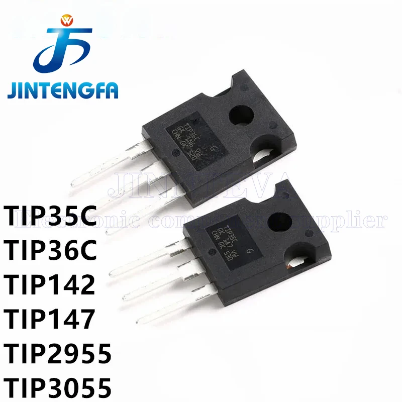 5PCS TIP35C TIP36C TIP142 TIP147 TIP2955 TIP3055 TO-247 TIP35 TIP36 NPN PNP 100V 25A 10A 15A 60V Darlington Transistors