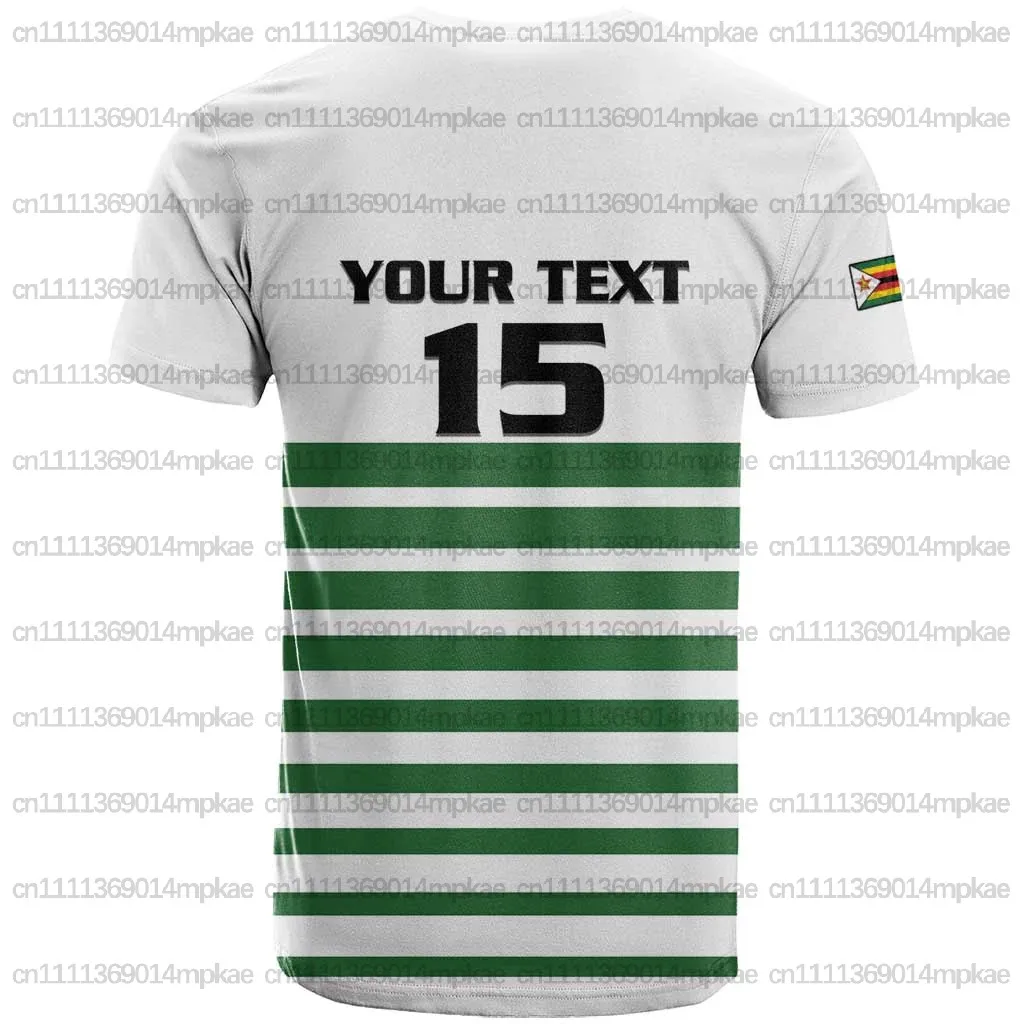 Summer Casual Sports Top, Men's Crew Neck Short Sleeve Comfortable Breathable Competition Training Zimbabwe Printed T-Shirt