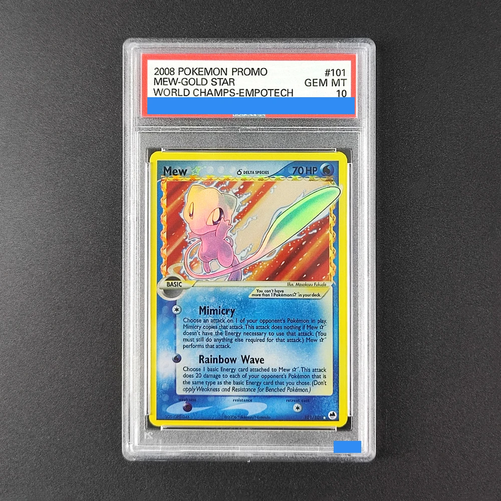 

2008 POKEMON PROMO MEW-GOLD STAR WORLD CHAMPS-EMPOTECH 101 GEM MT 10 Collection DIY Rating Card High Quality Replica Card