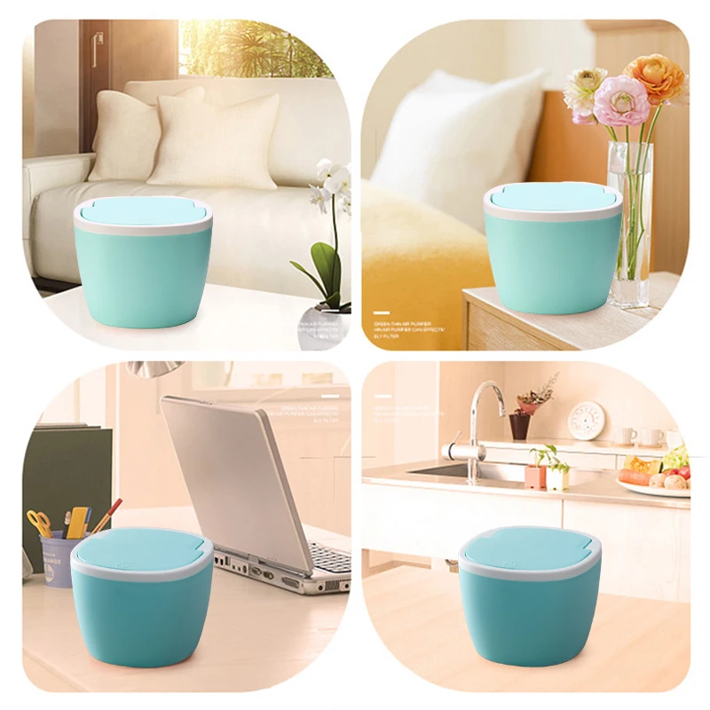 Mini Trash Can Desktop Trash Bin With Lid Small Tiny Countertop Garbage Bin For Office Home