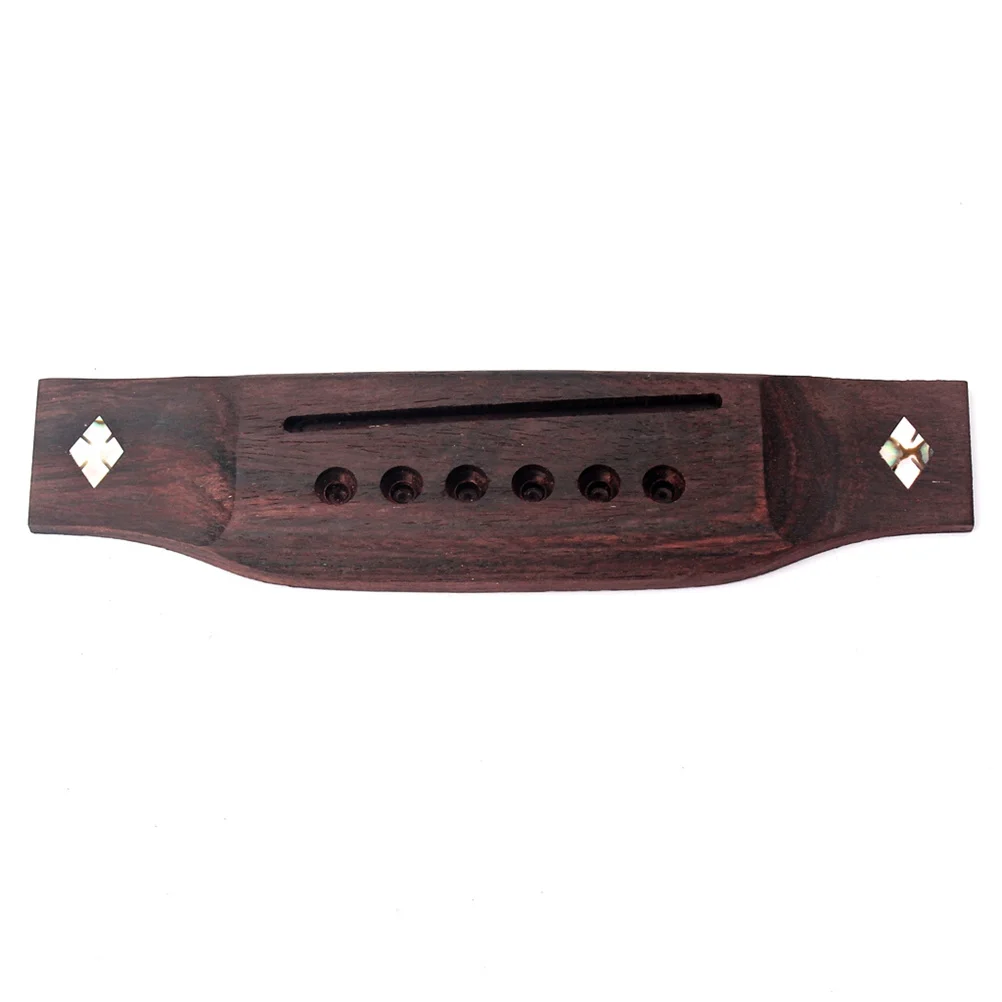 

6 Strings Rosewood Slotted Acoustic Guitar Bridge Saddle Vintage Look Replacement Parts for Folk Classical Acoustic Guitar