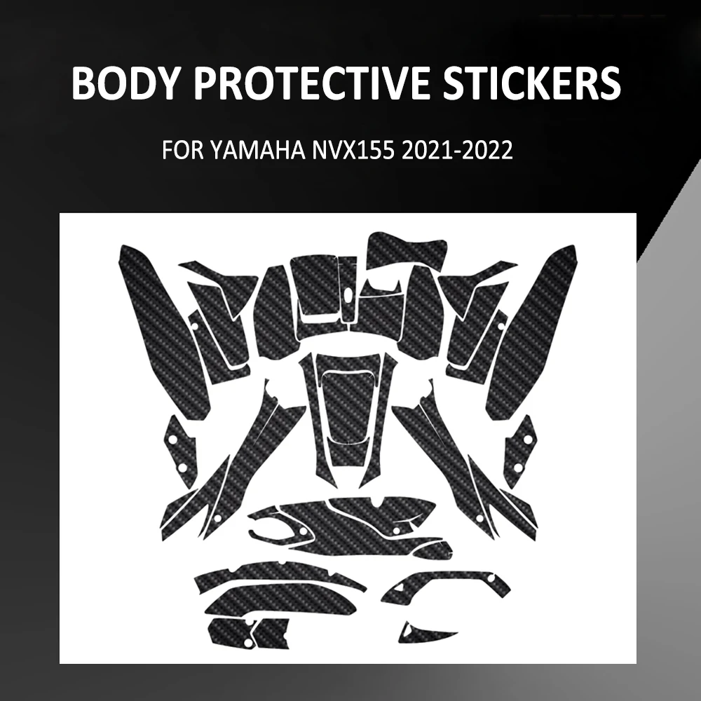 Motorcycle Body Anti Scratch Rubber Carbon Fiber Pattern Decorative Protective Sticker Pad For Yamaha NVX155 NVX 155 2021 2022