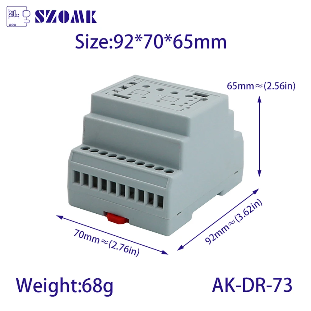 ABS Plastic Beige Color UL94-V0 Flame-resistant Material Metal Clips Din Rail PCB Boxes Electronic Instrument Enclosures