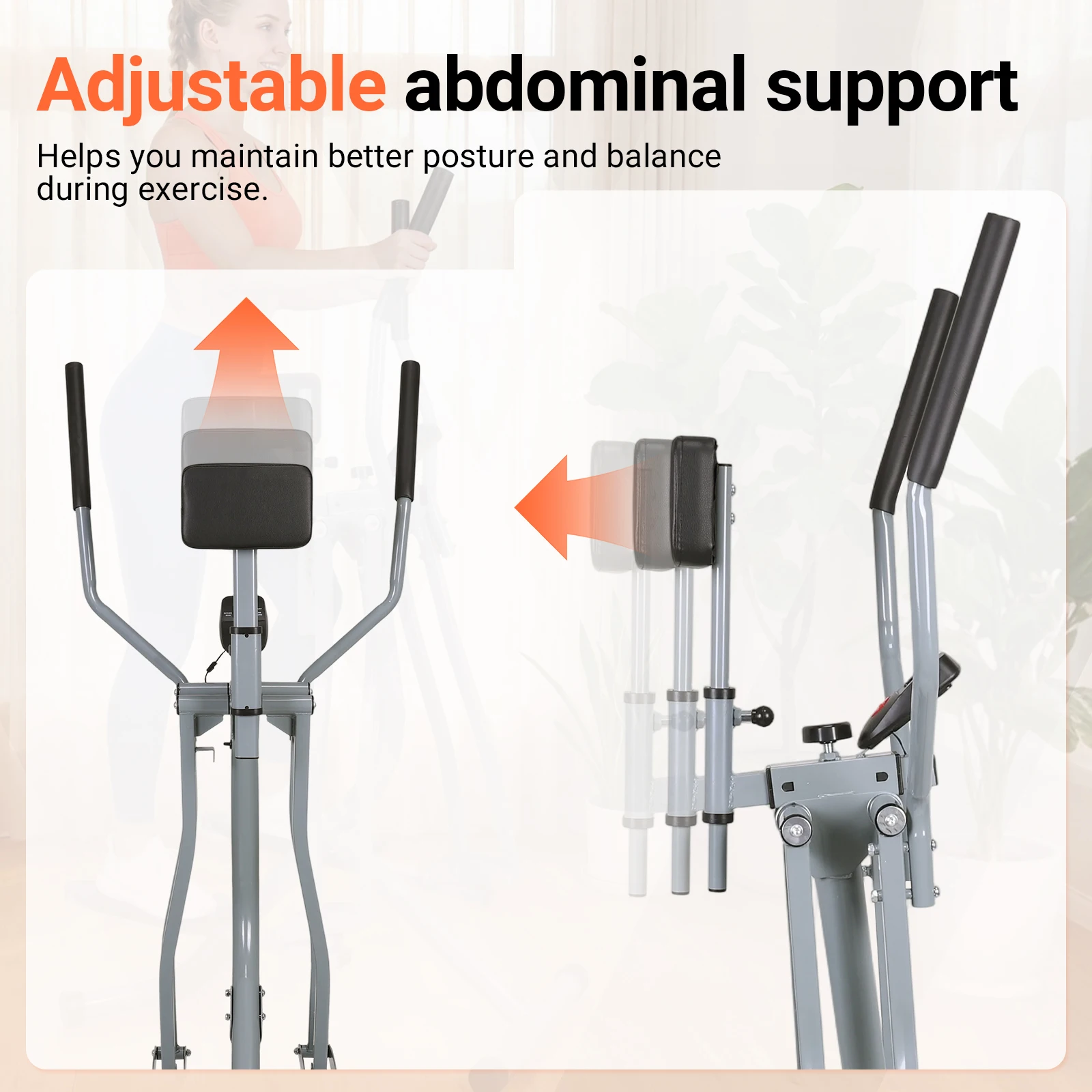 Hip Step Training Machine with LCD Monitor Air Walker Exercise Equipment Adjustable For Gym Office Workout Equipment