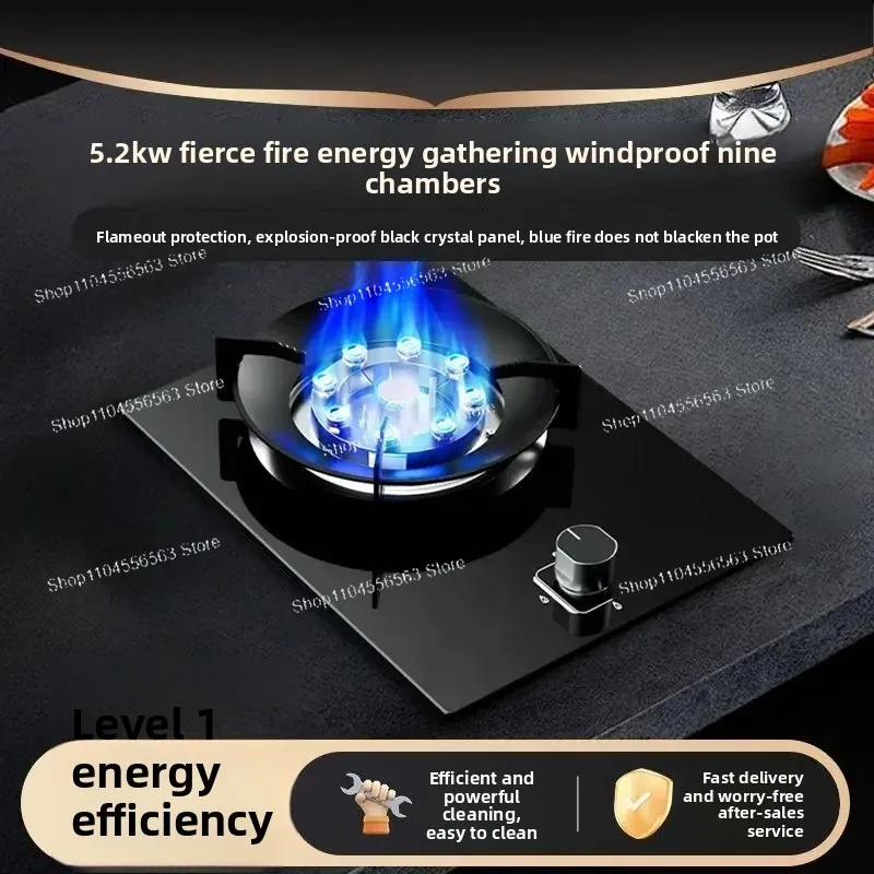 Gas Stove Single Stove Fierce Fire Household Desktop Embedded Natural Gas Liquefied Gas Single Eye Single Energy-saving Timing