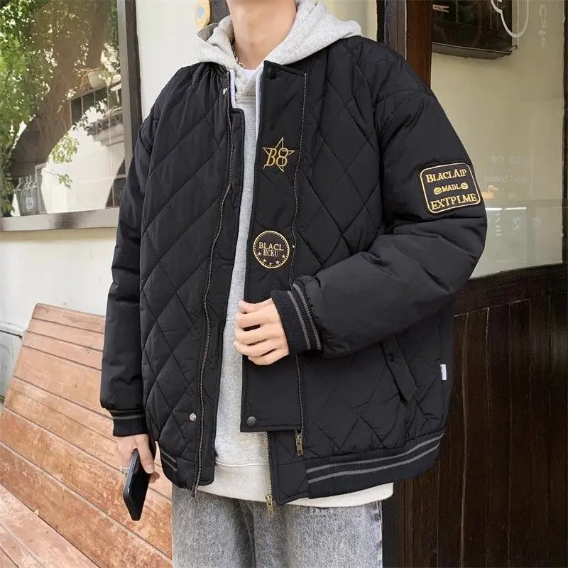 

American Sle Cotton Pilot Jaet ex Autumn Winter Baseball orm Trendy Outerwear Youth Faion Stand Fit Zipper C...