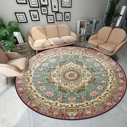 VIKAMA Retro Bohemian Round Carpets Living Room Luxury Sofa Area Chair Non-Slip Soft Floor Mat Bedroom Decor Crystal Velvet