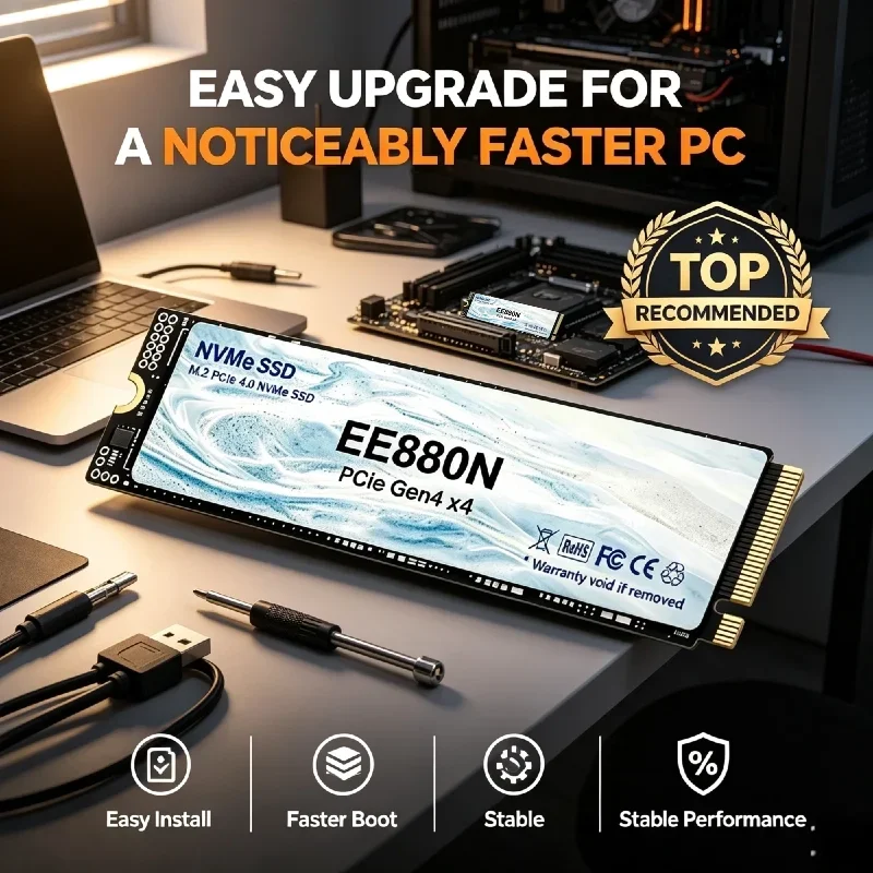 Latest Fast Speed EE880N M2 NVMe PCIe Gen4 SSD 500GB 1TB 2TB 4TB Embedded Solid State Drive for Game Work PC Notebook