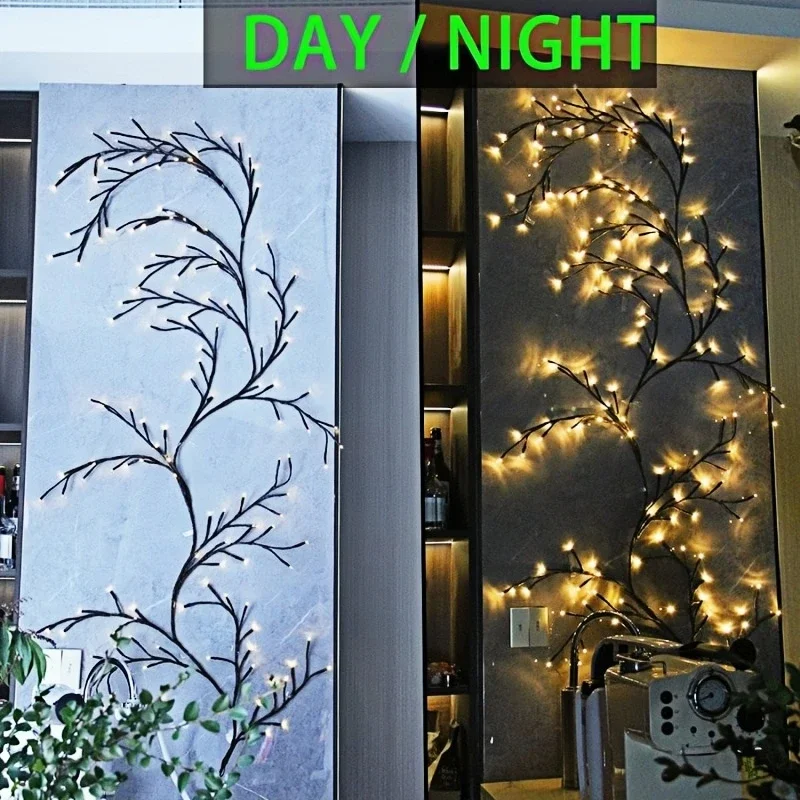 Nice 72/96Led Lights,8Moeds Remote Control USB Powered Bendable Willow Vine Light, For Wall Home Decor Indoor Outdoor Night Ligh