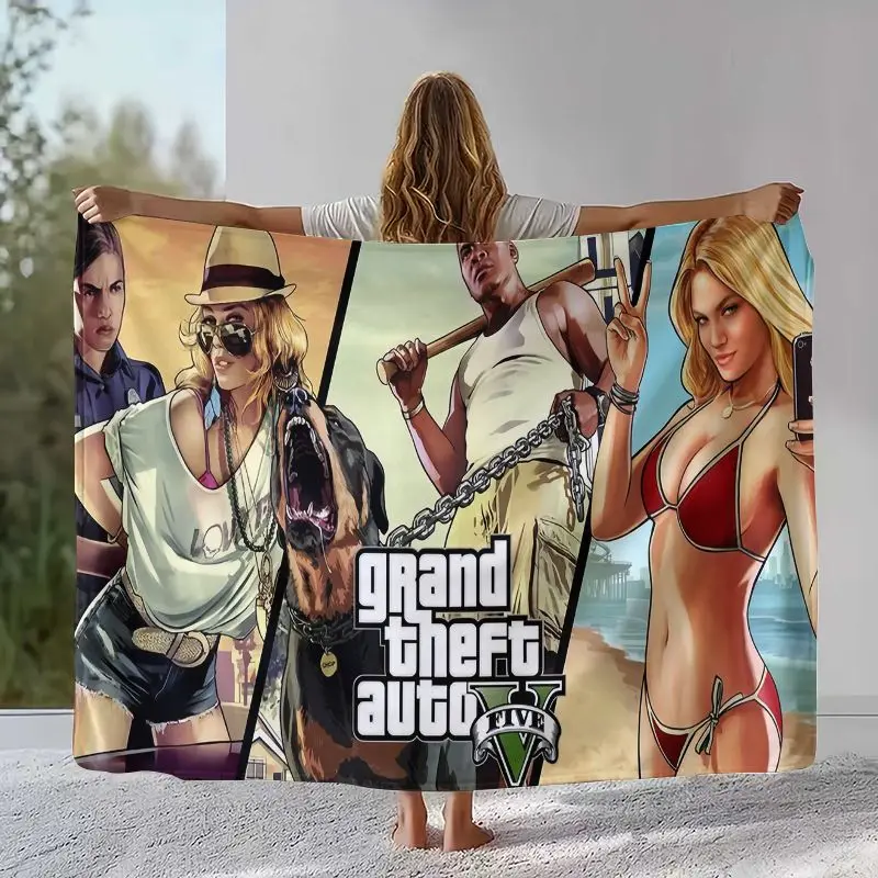 Game G-GTA San Andreas Soft Flannel Throw Blanket,Cozy Warm Blanket for Bed,Sofa,Living Room,Picnic,Camping,Home Decor,Gift