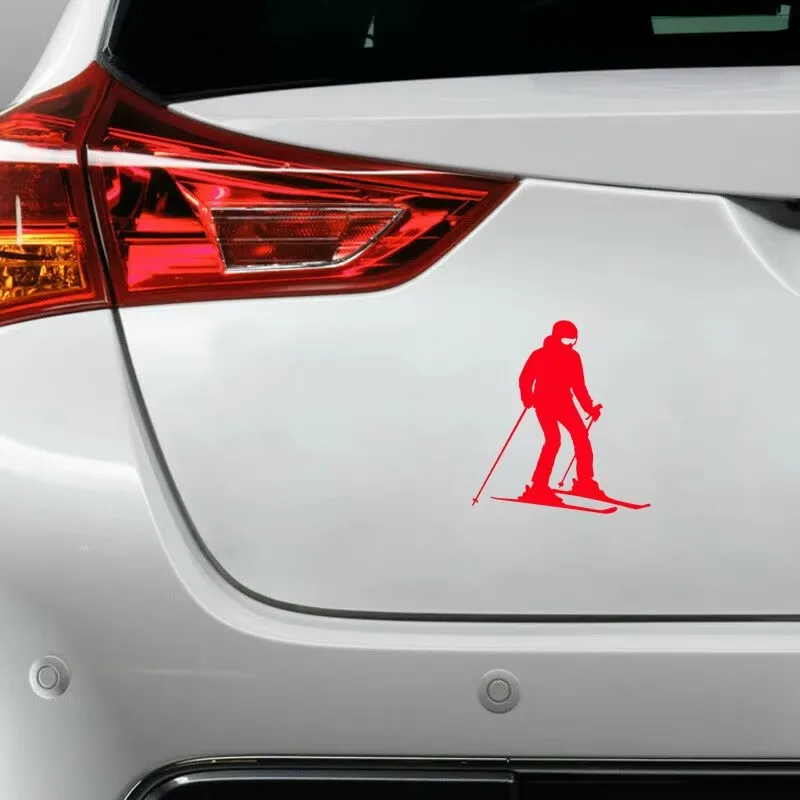Skier تصميم التصميم نافذة الوفير دراجة نارية خزان الوقود الديكور الفينيل ملصقات السيارات للماء #4