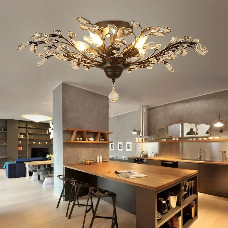 

Creative American Crystal - Country Pendant Chandelier For Clothing Store | Living Room Dining Room Bedroom Coffee Shop