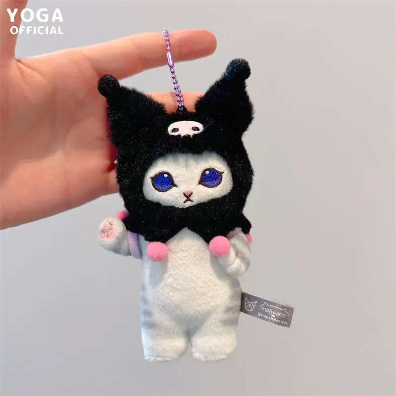 Mais recente Sanrio Bonito Kuromi Hangyodon Brinquedos De Pelúcia Kawaii Cinnamoroll Cat Cosplay Mofusand Anime Japonês Chaveiro Pingente menina