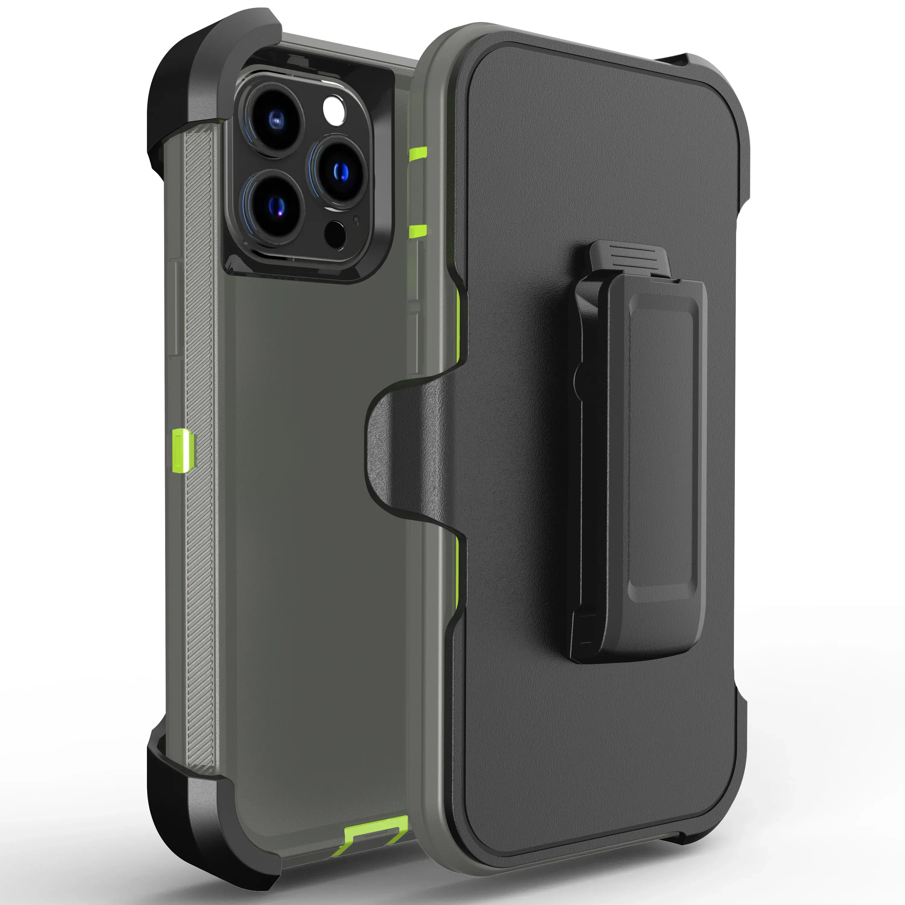 3-in-1 Robuste Panzer-Schutzhülle Stoßfest für iPhone 17 16 Air 14 13 12 11 15 Pro MAX SE 6 7 8 PLUS mit Gürtelclip und Box-Cover – Detail 11