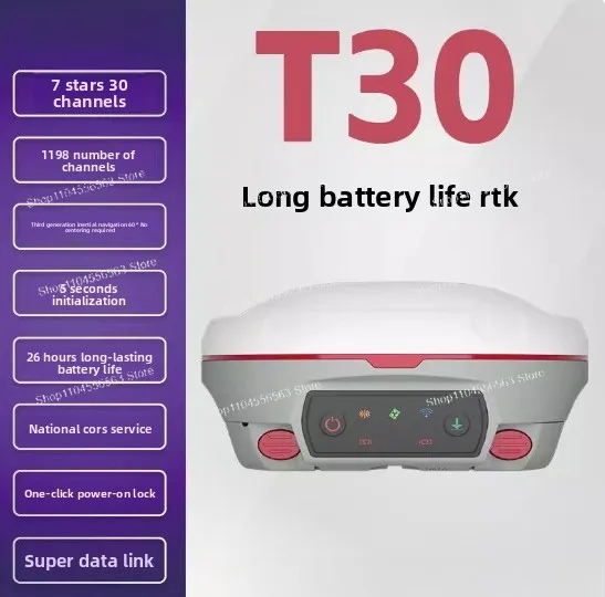 Precision GNSS Receiver T30 T300 RTK System 1590 Channels with Multi-Language Support for Professional Surveying and Mapping