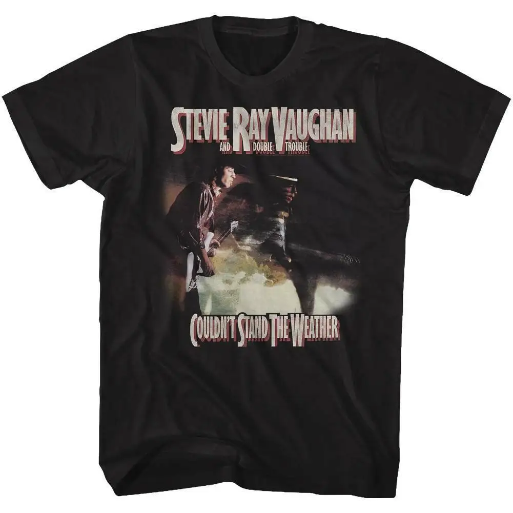 Stevie Ray Vaughan Couldn't Stand The Weather Black Adult T-Shirt Summer Men's and Women's Loose and Breathable T-shirt Top