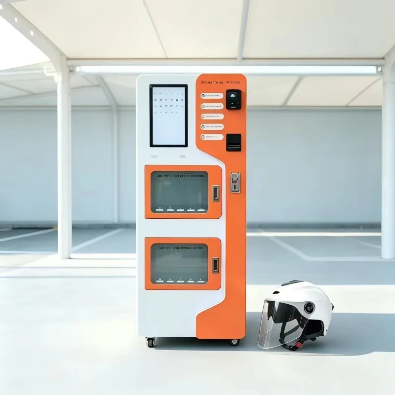 Helmet Washing Vending Machine Self Service Touch Screen Multi Cabinet Mobile Wheel Disinfection For Gas Station Service Area