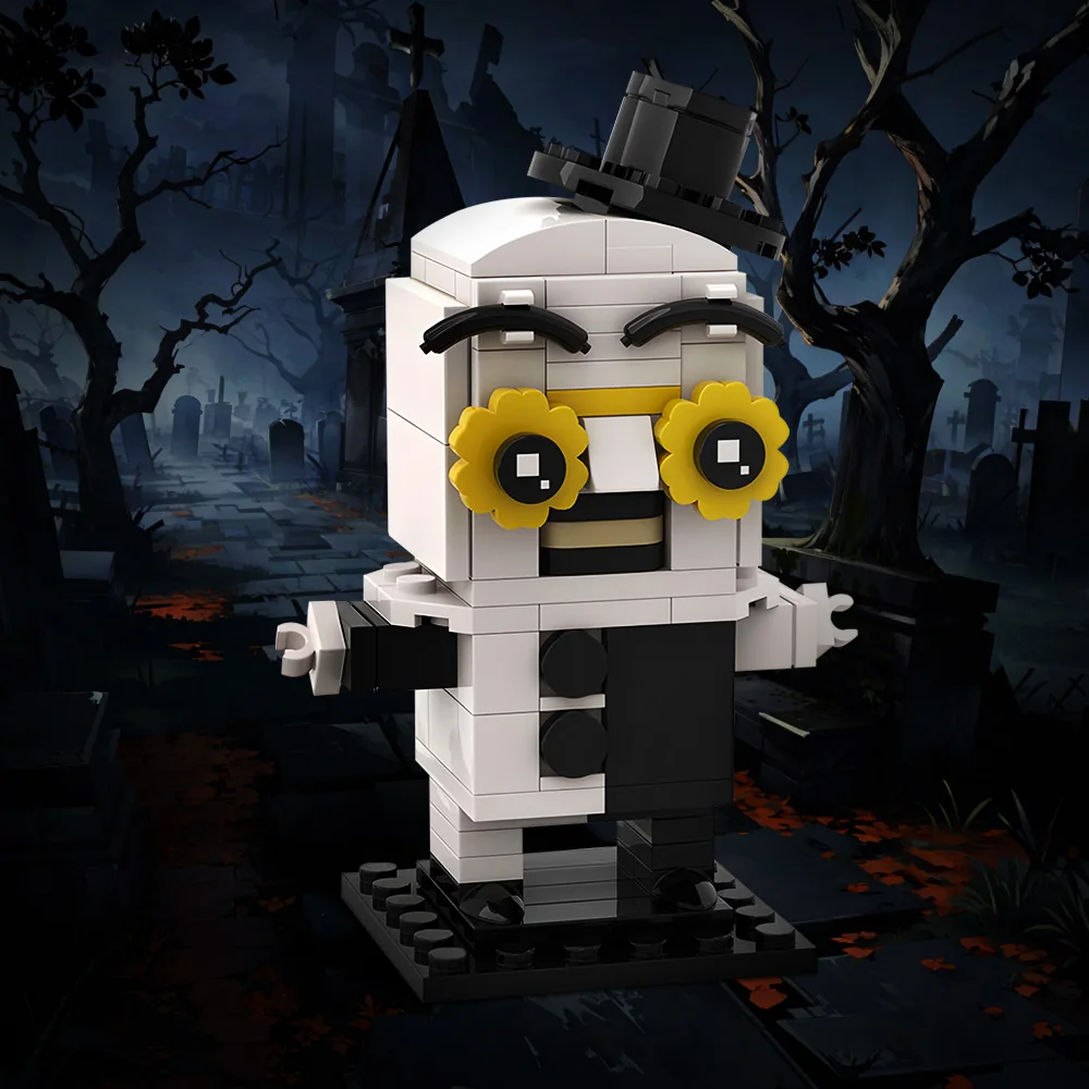 Gobricks MOC Art Clown BrickHeadzs Building Blocks รุ่นแว่นตาสีเหลือง Edition อิฐ DIY ประกอบของเล่นสําหรับของขวัญเด็ก