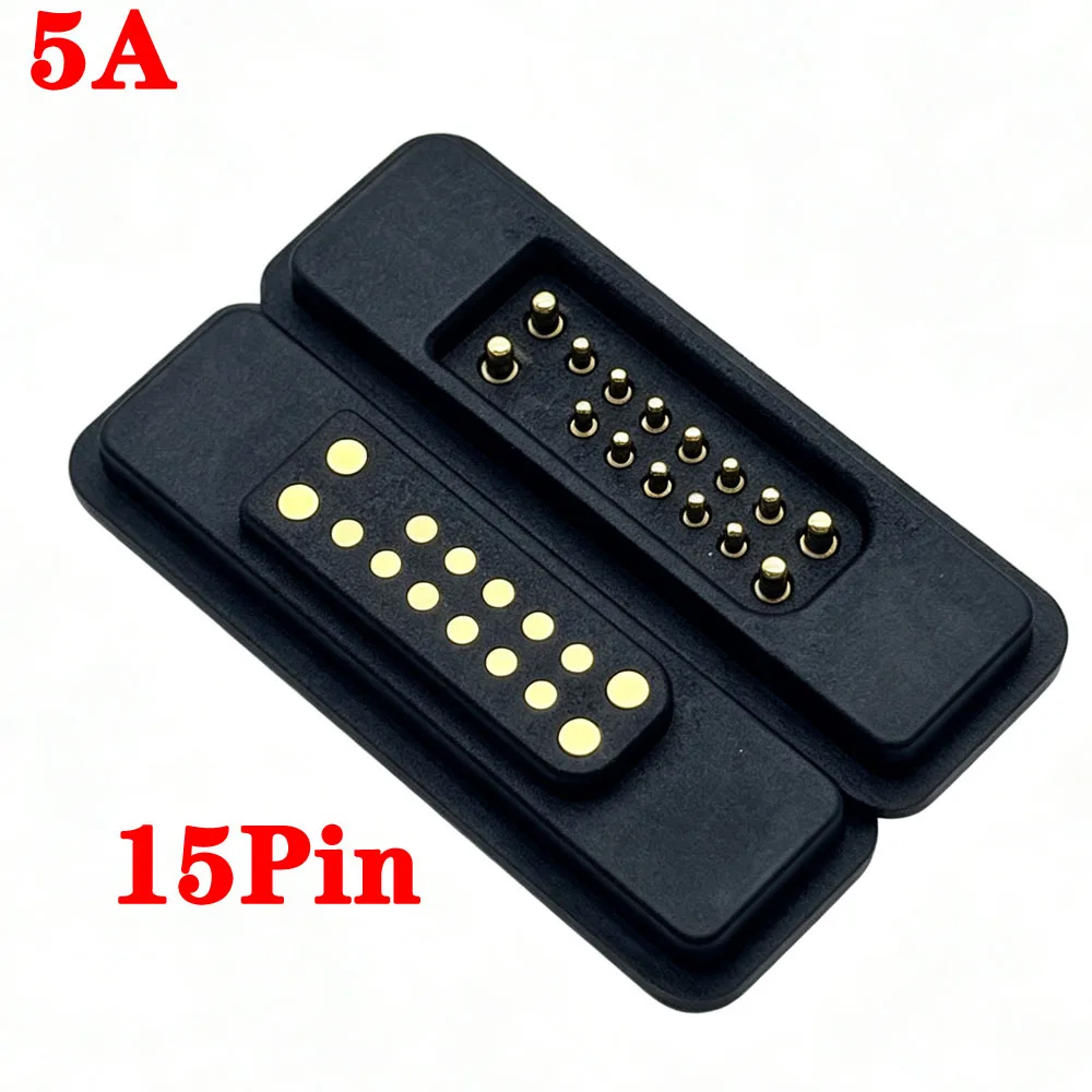 1Pair 5A DC Magnetic Pogo Pin Connector 12 13 14 15 16 17 18 19 20Pin Pitch 2.54MM Spring 36V Pogopin Male Female Contact Strip