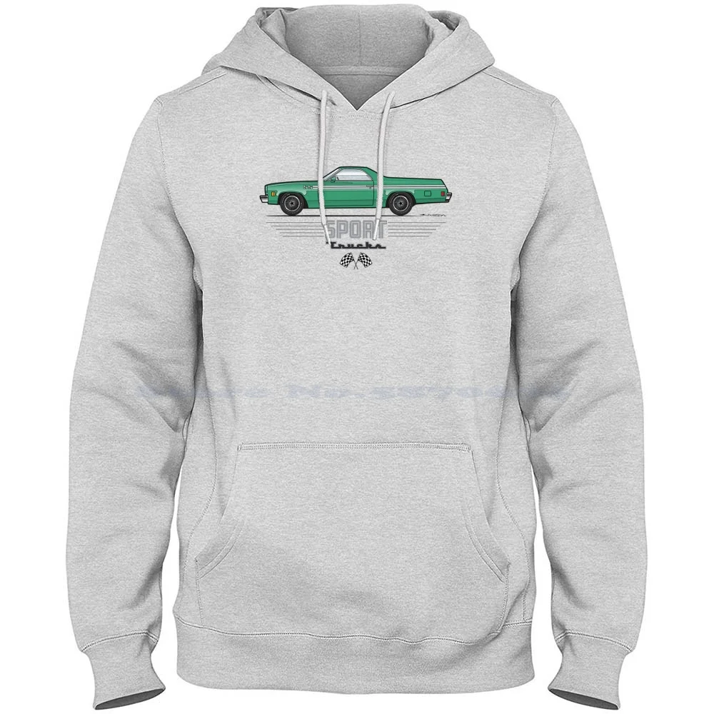 Green 73-77 Elcamino 100% Cotton Hoodie 1973 1974 1975 1976 1977 350 454 El Camino Drag Racing American Muscle Car