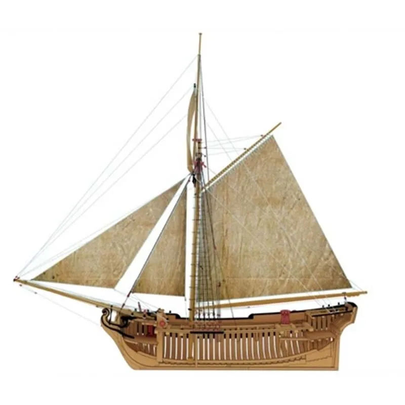 

1/48 Wooden Sailing Ship Model Hayling Full Rib Full Structure Assembled Ship Model Kit DIY Handmade Model Toy Ornaments