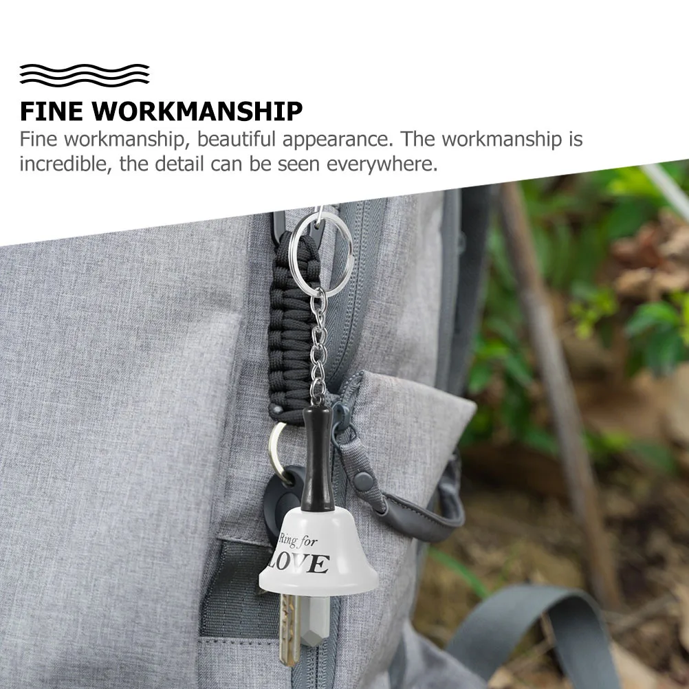 4 قطعة سلاسل المفاتيح جرس الإبداعية حجم صغير دائم المعادن مفتاح سلسلة الملحقات أنيق السفر جرس الحرف حلقات المفاتيح #5