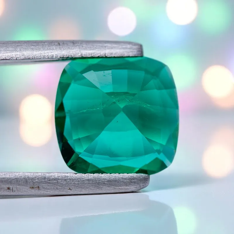 

Lab Grown Colombia Emerald Green Color Cushion Shape Gemstone Charms Beads for Diy Jewelry Rings Pendants Making AGL Certificate