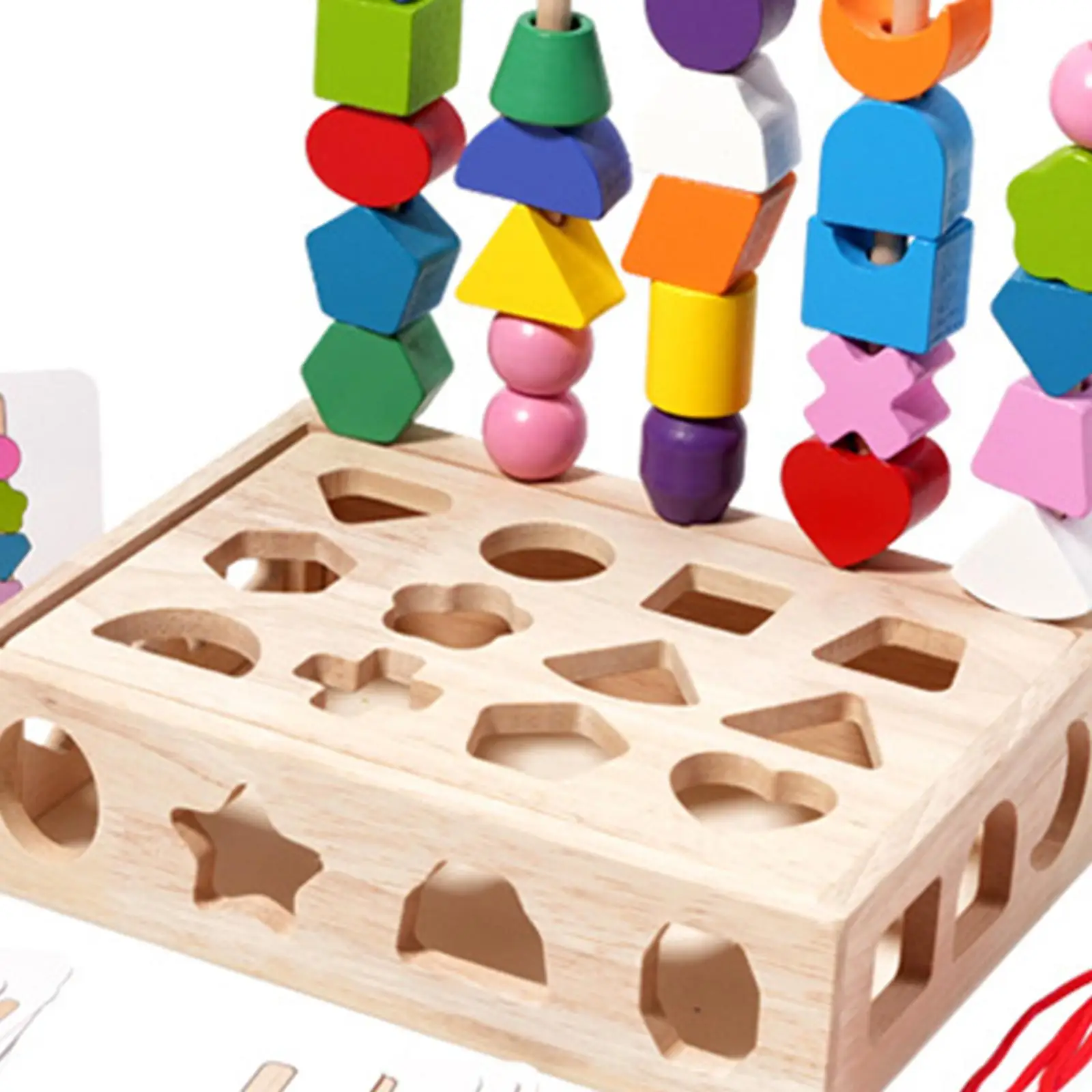 Montessori Wooden Beads Sequenciamento Toy Set para crianças, meninos e meninas Birthday Gift