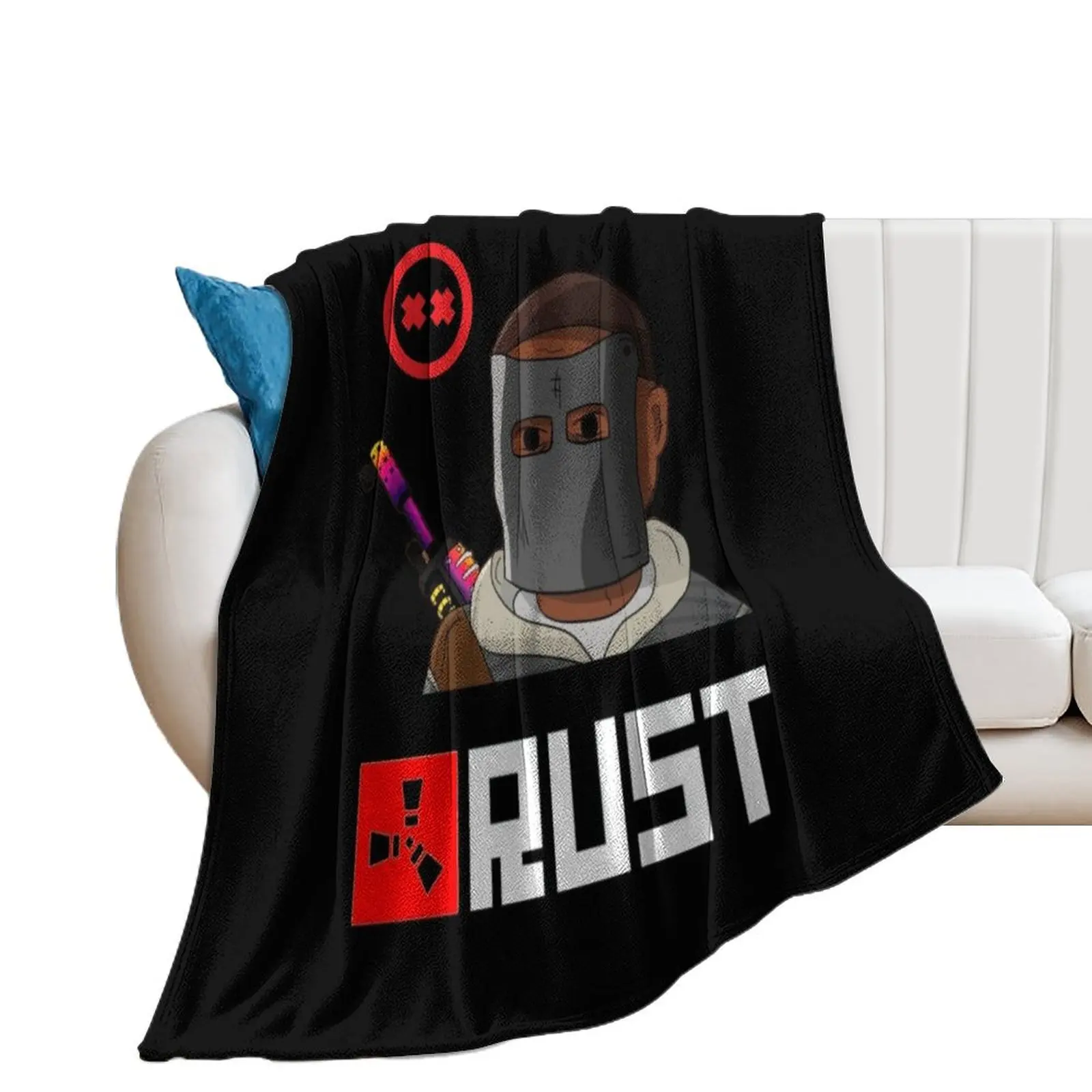 

Rust Game Poster Throw Blanket Plush For Sofa Thin Plaid on the sofa Decorative Throw Blankets