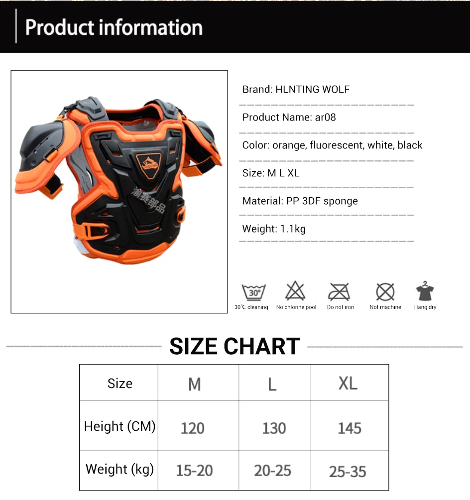 Adult Motorcycle Armor Chest Back Body Kid Motocross Off-Road Protective Gears Vest Jacket Biker Cycling Waistcoat Chaqueta Moto