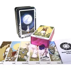 Tin Box Gilded Rabbit Tarot Card Fate Divination Family Party Game Tarot And A Variety Of Tin Box Gilded Tarot Options