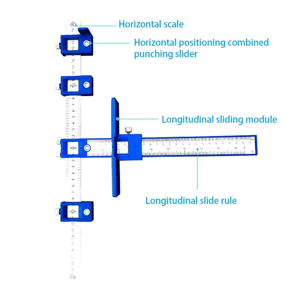 Localizzatore di perforatori per la lavorazione del legno Jig Drill Guide Cabinet Handle manopola Template Locator Hole Punch Tool per la