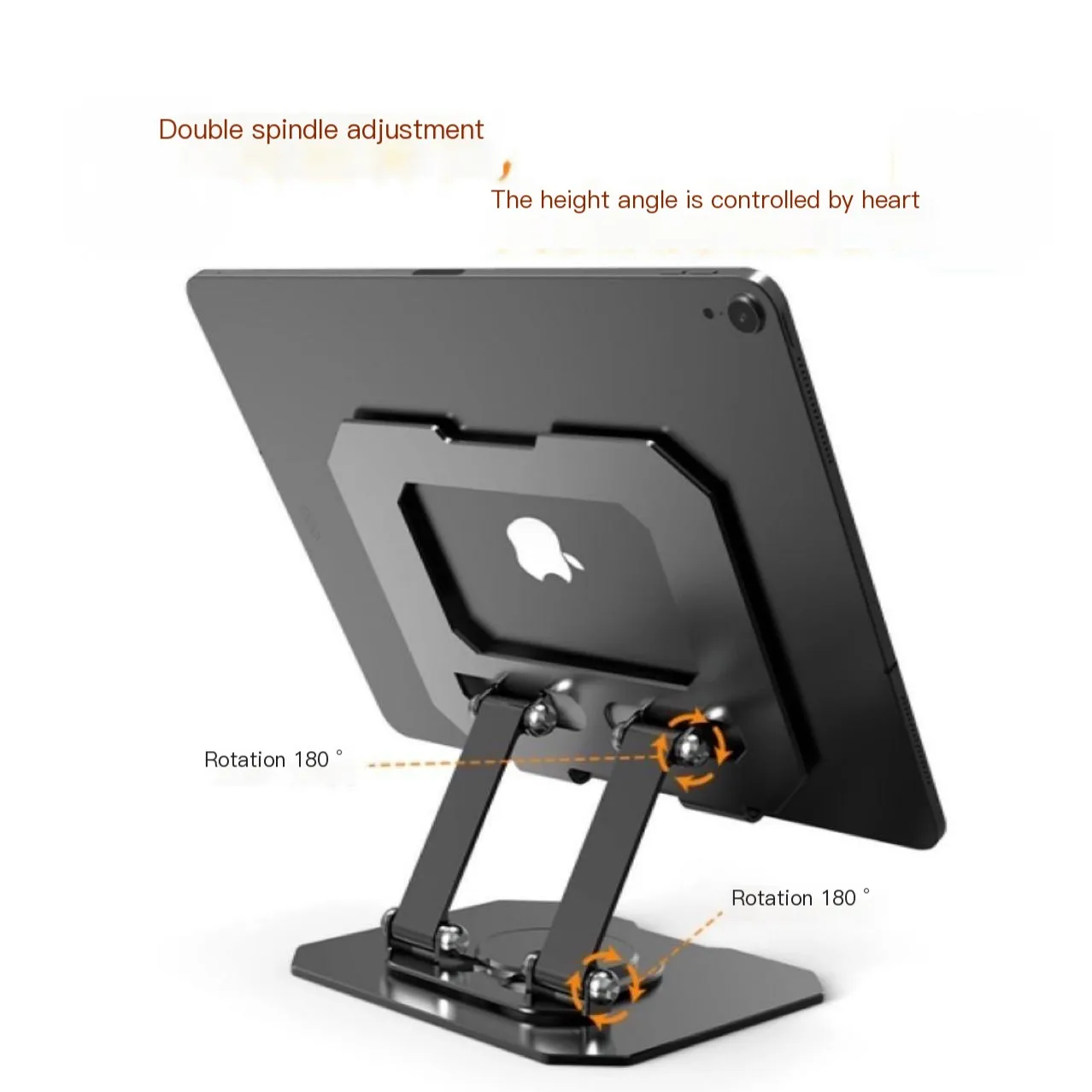 Immagine 6: Ampio supporto per tablet interamente in metallo, supporto per telefono da tavolo pieghevole girevole multifunzionale, supporto antiscivolo e stabile