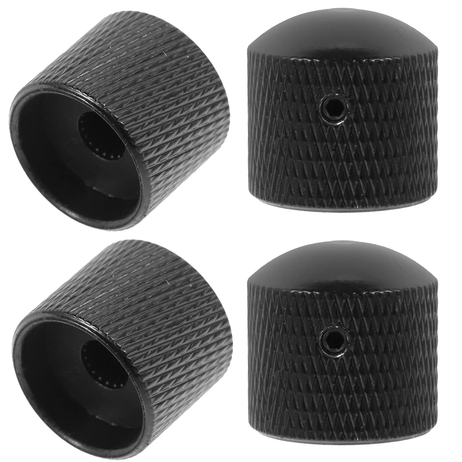 

4pcs Electric Guitar Knobs Black Metal Volume Control Caps AntiCorrosive Bass Tone Potentiometer Accessories