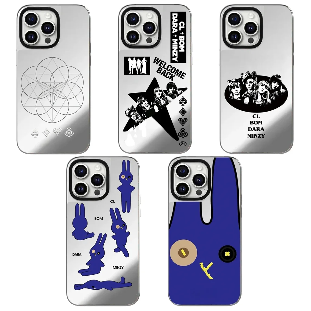 

Girls Silver Border Mirror IPhone 12 13 14 15 16 Pro Max Case - Protective IPhone Case with MagSafe