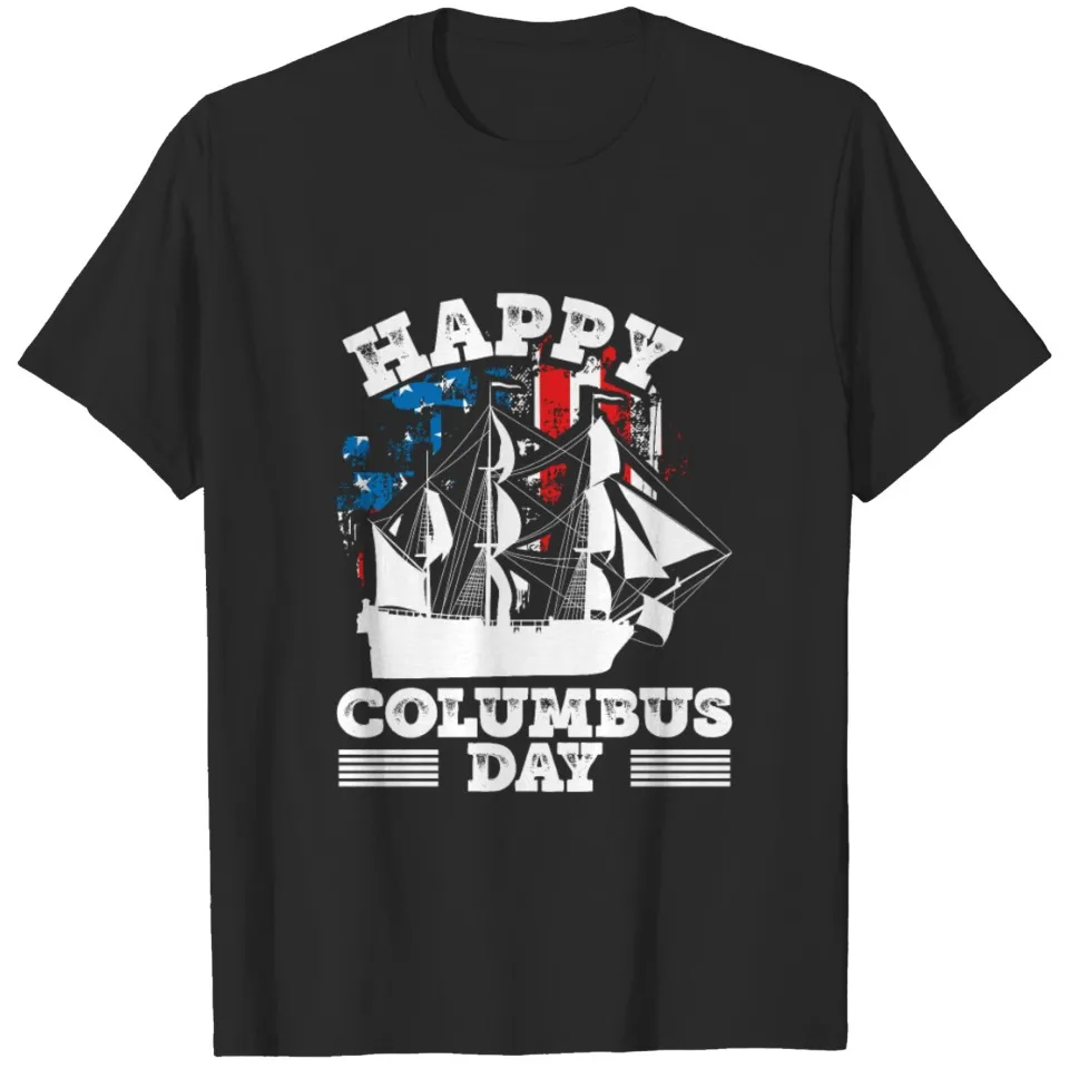 Happy Columbus Day Christopher Columbus Italian T-shirt  Prevalent Leisure Cotton  Tees