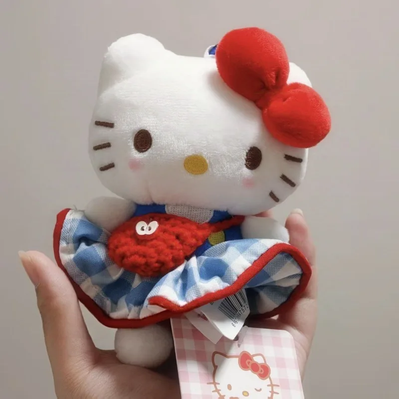10cm/3.93in Hello Kitty Cute Keyring Plush Pendant Apple Satchel Anime Accessories Peripherals Backpack Cotton Collectible Gifts