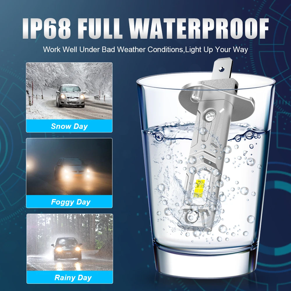 NLpearl 2x 20000LM H1 LED Headlight Canbus Error Free High Power 90W 6000K White Super Bright Lamps For BMW E30 E34 E70 1994