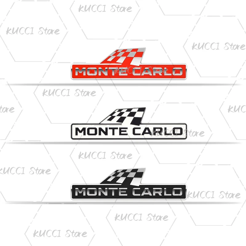 Alloy Metal Monte Carlo Racing Flag Grille Emblem Rear Trunk Badge Sticker For Skoda Fabia Octavia Kodiaq Superb VRS Kamiq Rapid