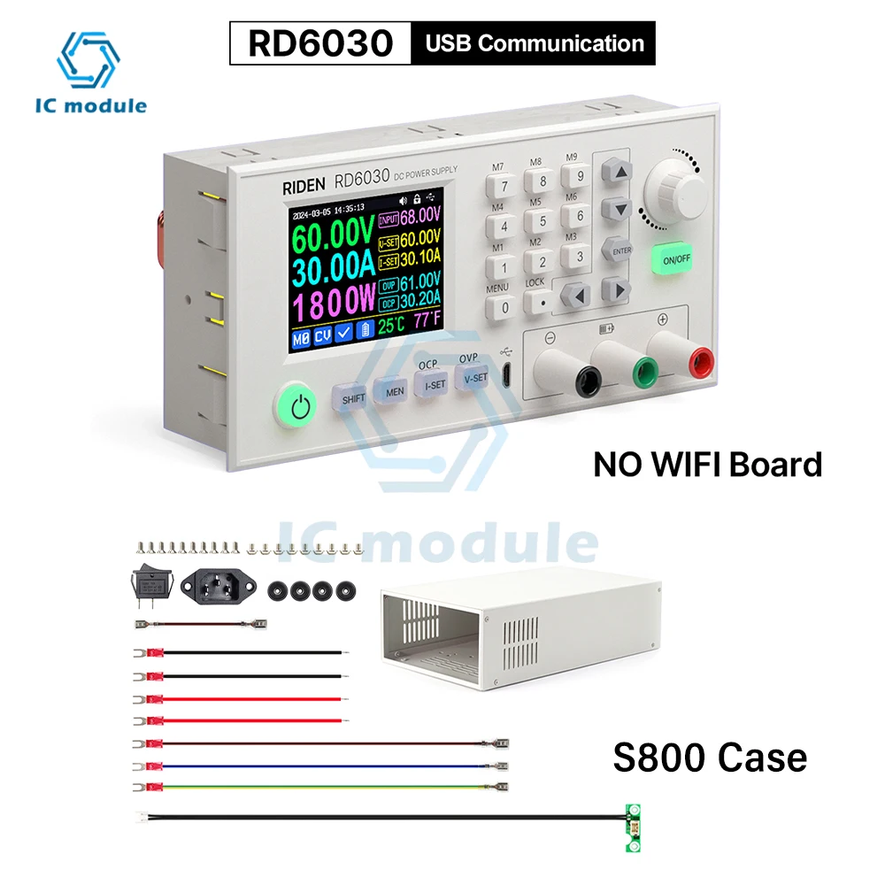 

2.4-inch Color Lcd Screen Rd Rd6030 Rd6030w 60v 30a Dc Voltage Regulator Digital 12v/36v/48v/60v Adjustable Battery Charger