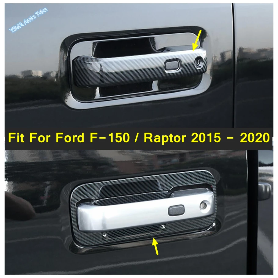 

Side Door Pull Doorknob Handle Catch Grab Bowl Decoration Cover Trim Fit For Ford F-150 / Raptor 2015 - 2020 Car Accessories