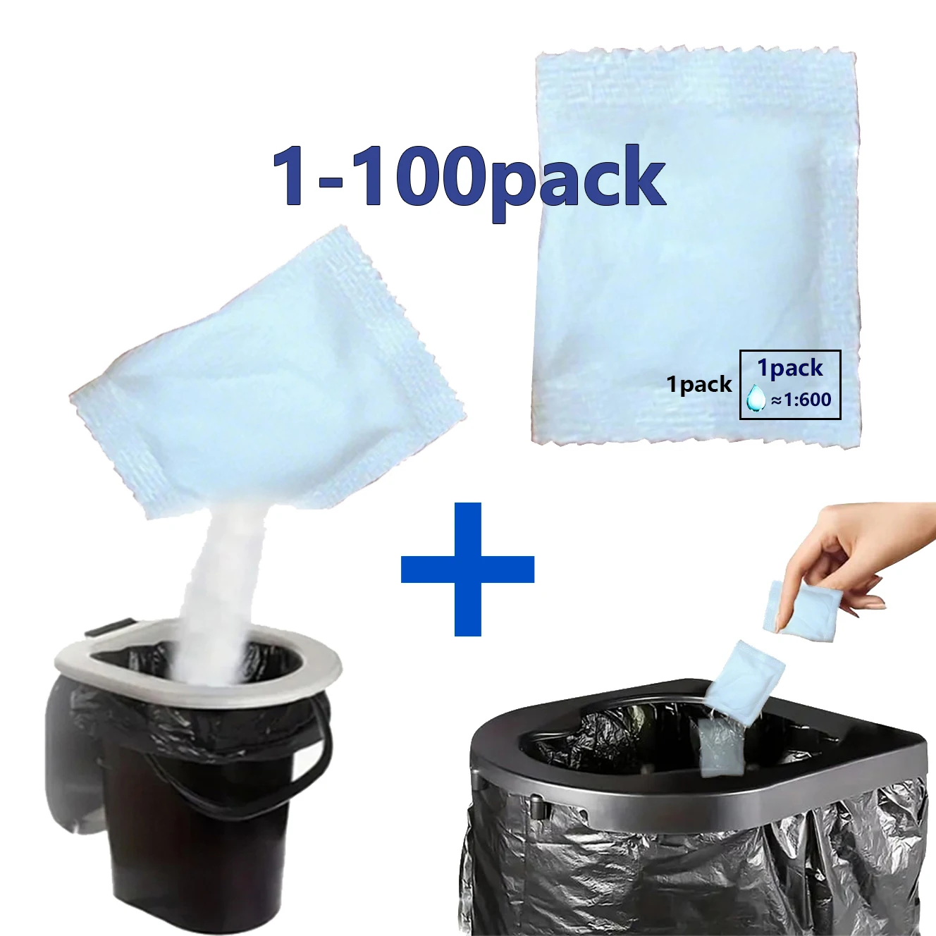 No Need to Unpack-[Portable | Stool Absorbent] Outdoor Portable Toilet, Bagged Camping Toilet Paper, Outdoor Convenient.