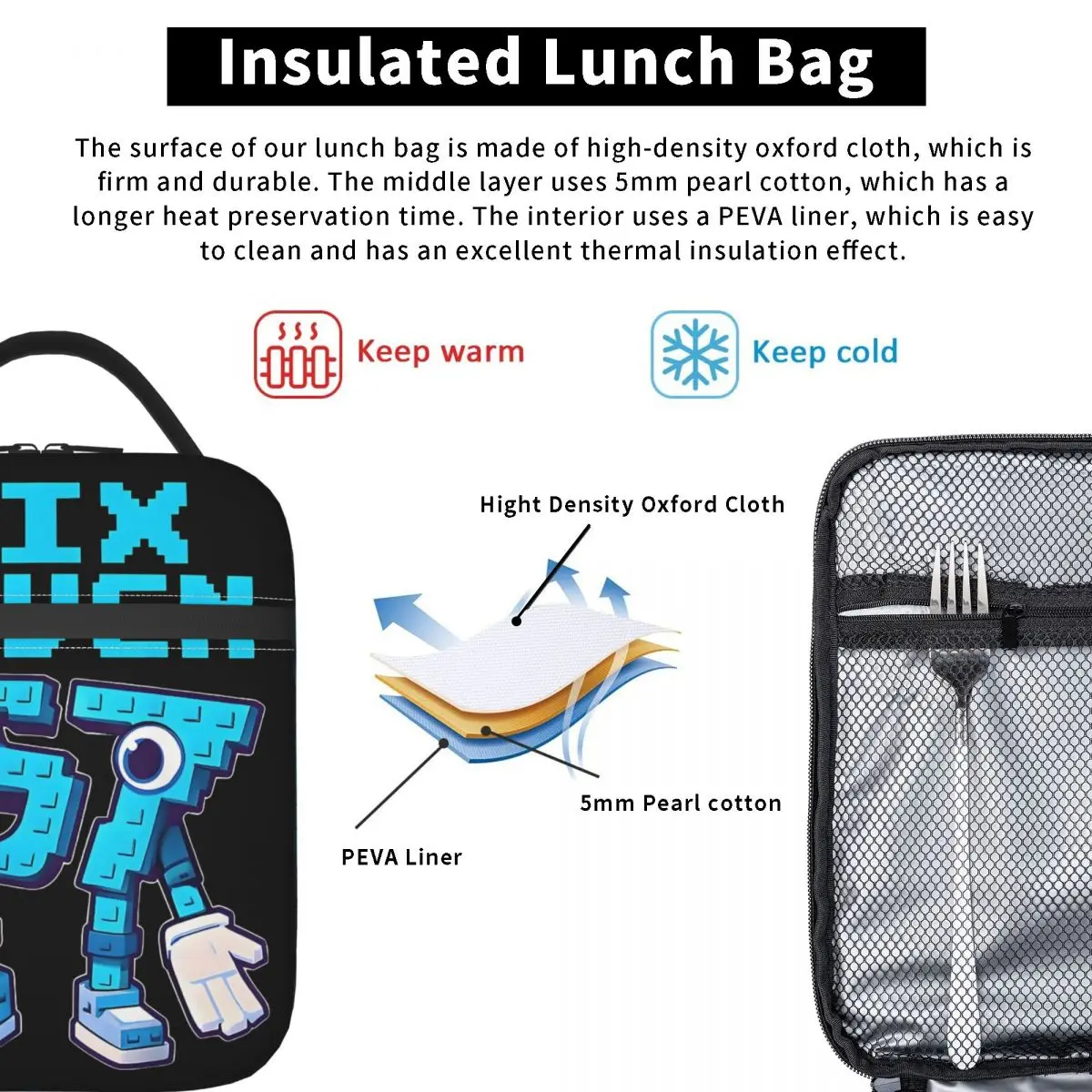 Custom Brainrot Six Seven Italian Insulated Lunch Bag for Women Portable 67 Gaming Meme Thermal Cooler Bento Box School view 4