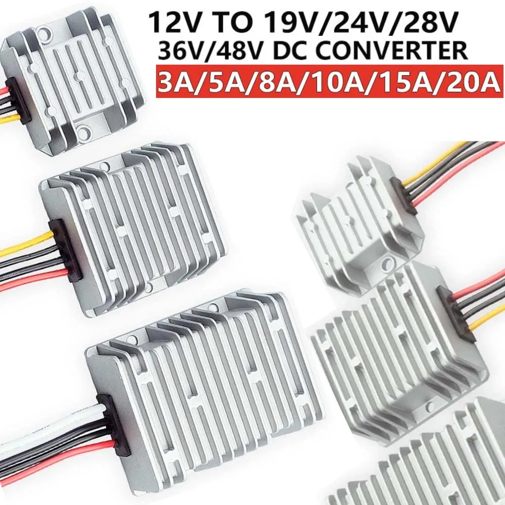 

12V to 19V 24V 28V 36V 48V 3A-20A DC-DC Boost Converte Step-up Power Module Voltager Regulator for Car