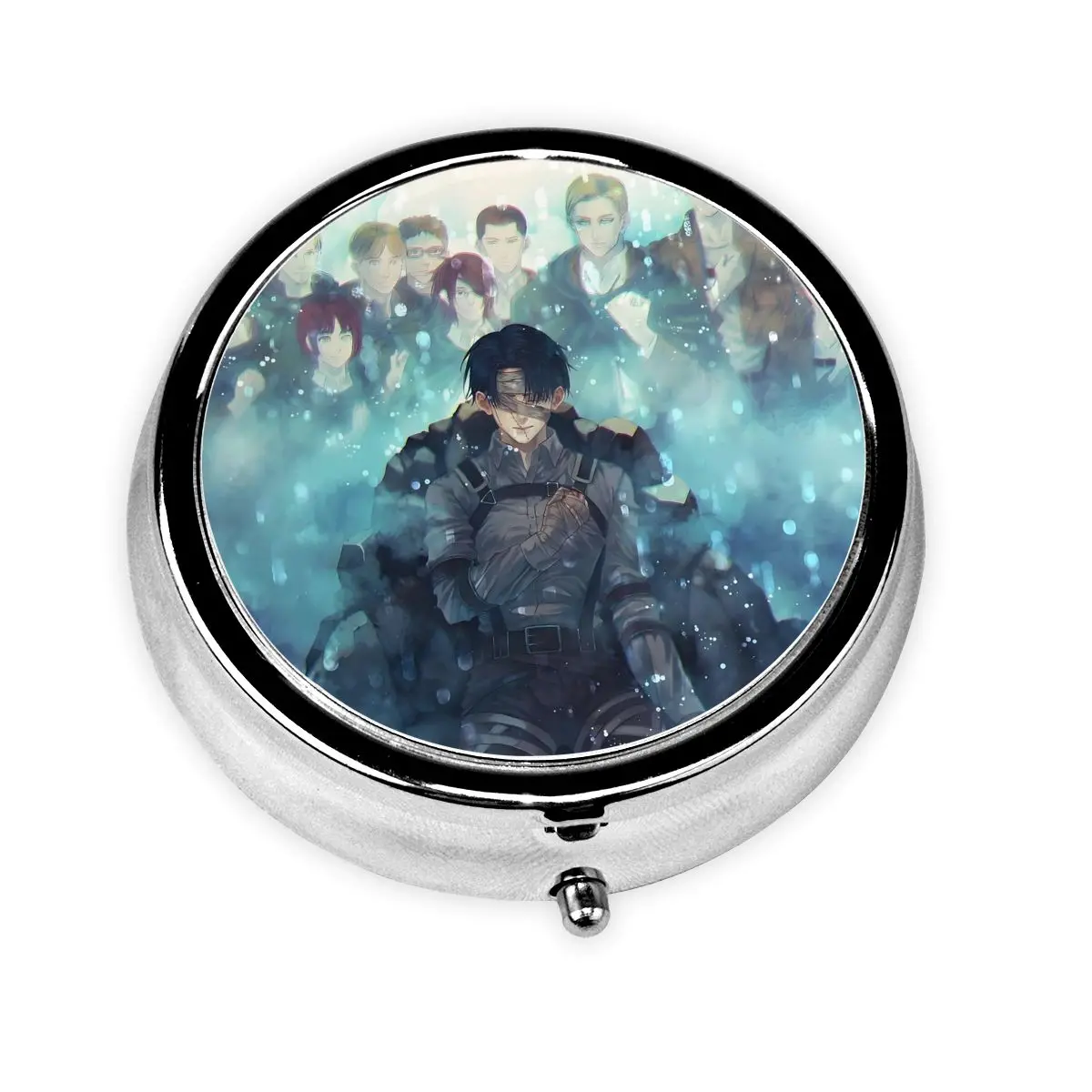 

Круглая коробка для таблеток T-Titans, 3-компонентный диспенсер для таблеток, мультфильм, аниме, комикс, пленка, портативный органайзер для лекарств, контейнер для хранения