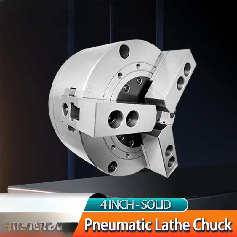 Pneumatic Lathe chuck 3 Jaw Air rotary chuck 4 inch for CNC lathes CNC Pneumatic Fixture Tools