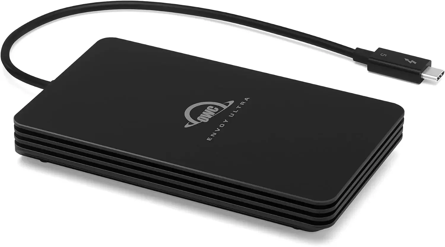 OWC Envoy Ultra 2TB Thunderbolt 5 Portable NVMe SSD Storage Solution | Over 6000MB/s - Compatible with Thunderbolt 4/3 and USB4 - Integrated Thunderbolt 5 Cable - Weatherproof IP67 Protection
