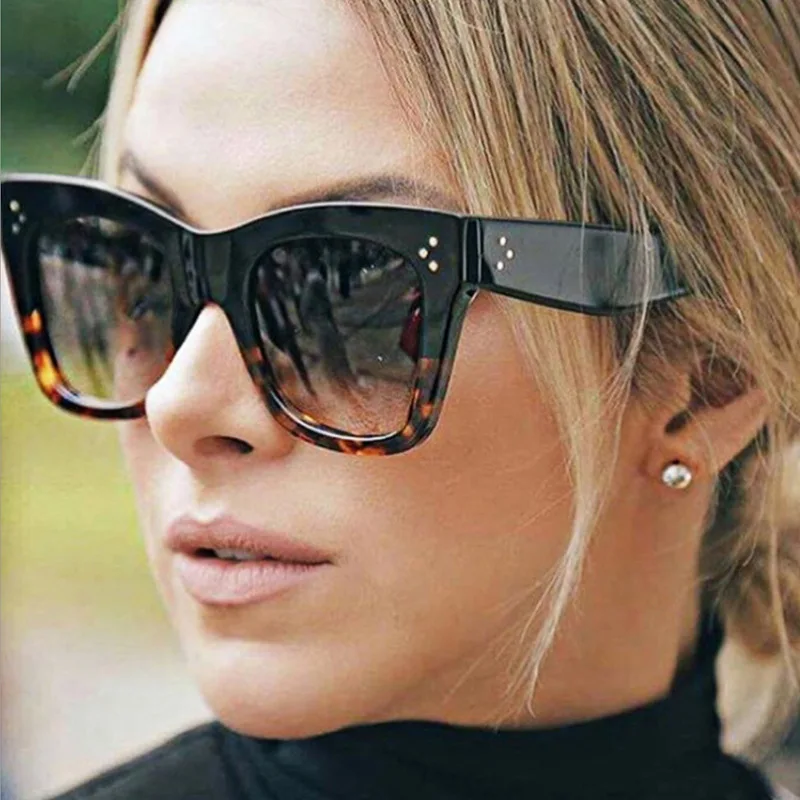 New Women Large Frame Cat Eyes Sunglasses Fashion Women's Brand Sun Glasses Vintage Men UV Protective Goggles UV400 Eyewear